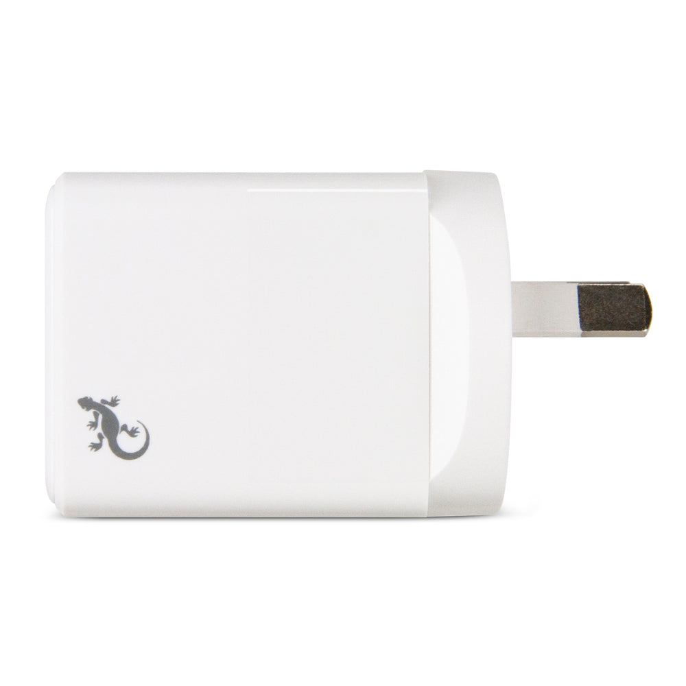 20W PD Dual USB-C & QC3.0A Wall Charger - White