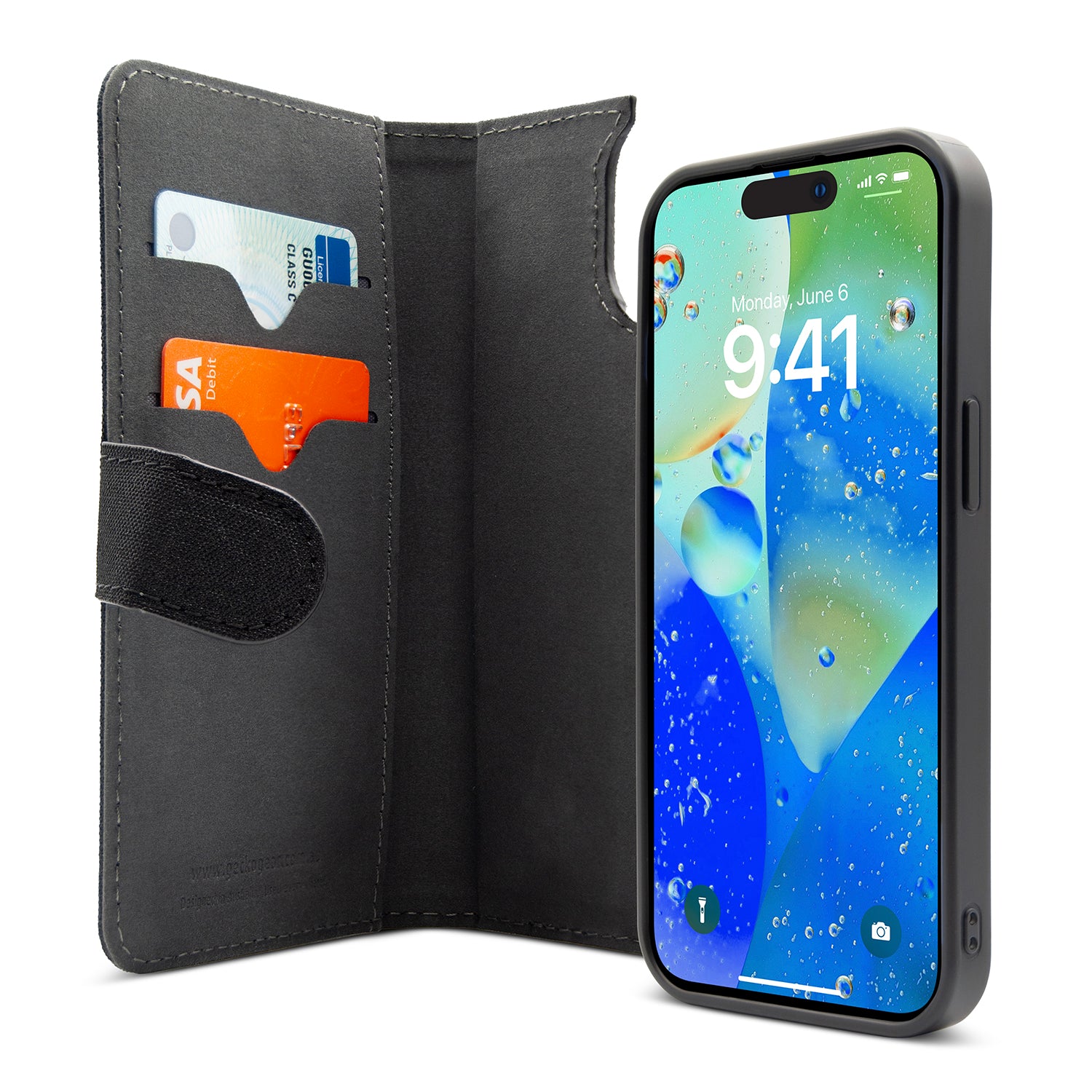 Magnetic Wallet Case - iPhone 14 Pro - Black